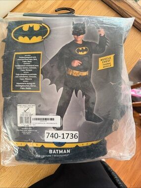 Batman Kids Muscle Chest Costume - Black & Yellow